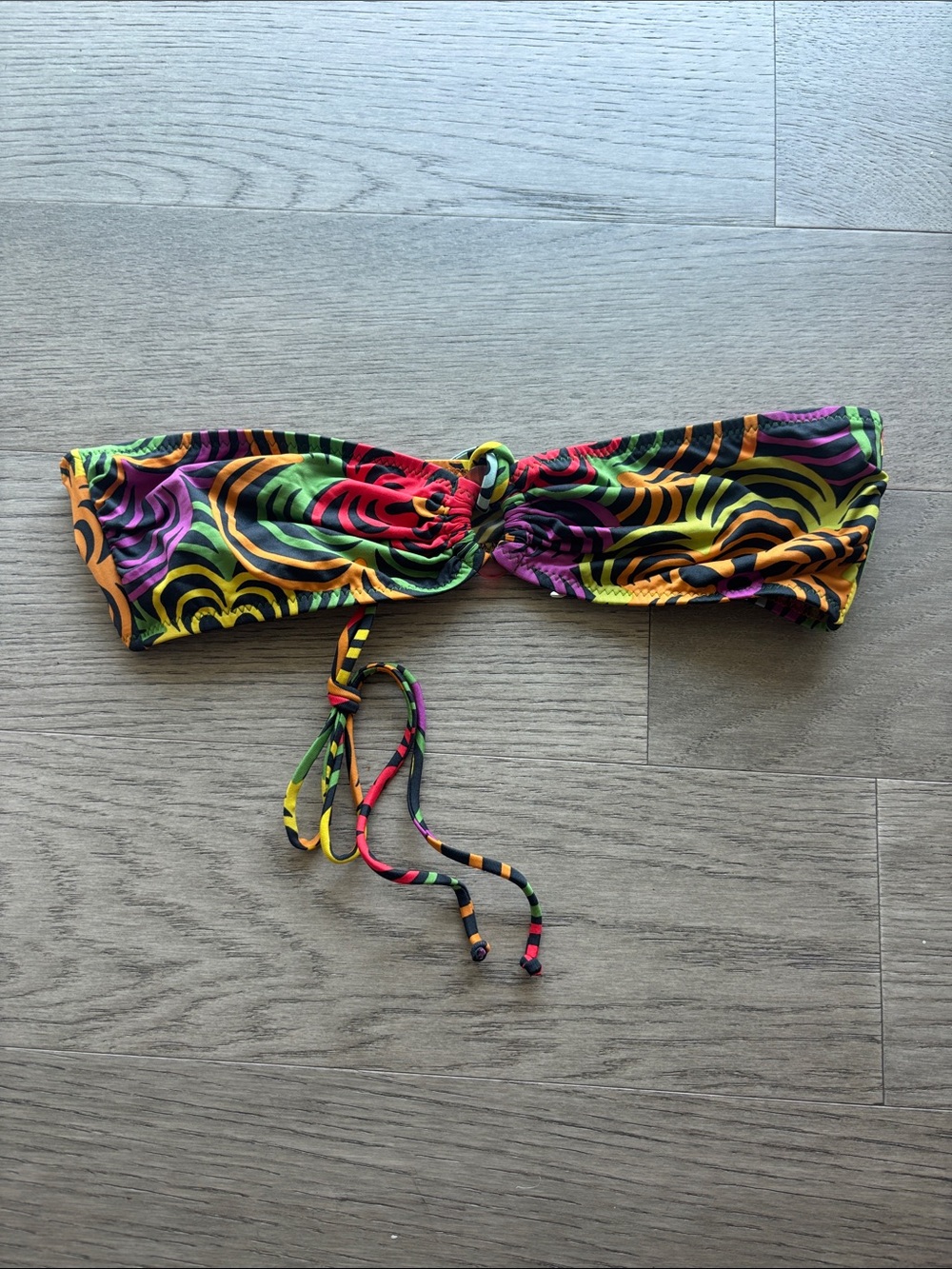 Colorful Swirl Bandeau Bikini Top